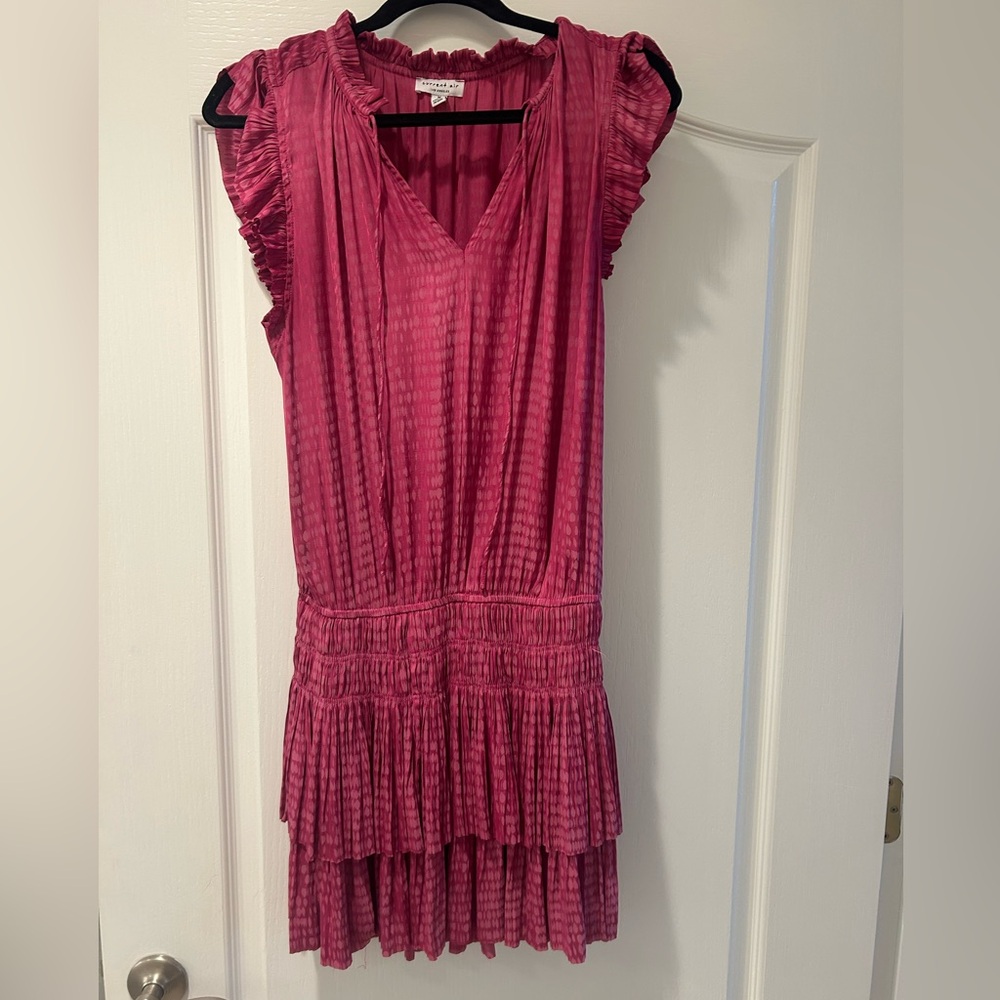 Current Air Magenta Zoey Pleated Dress